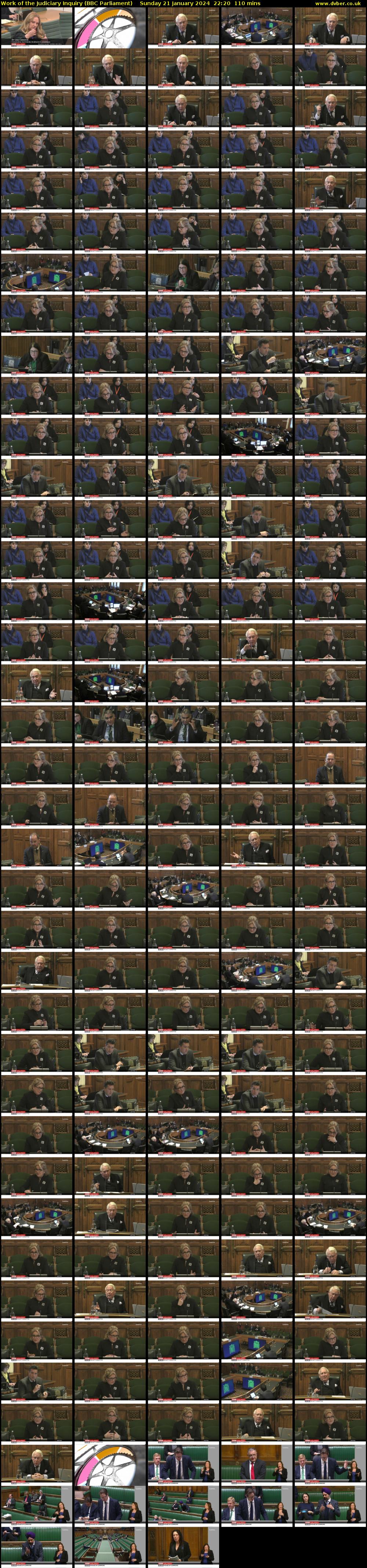 Work of the Judiciary Inquiry (BBC Parliament) Sunday 21 January 2024 22:20 - 00:10