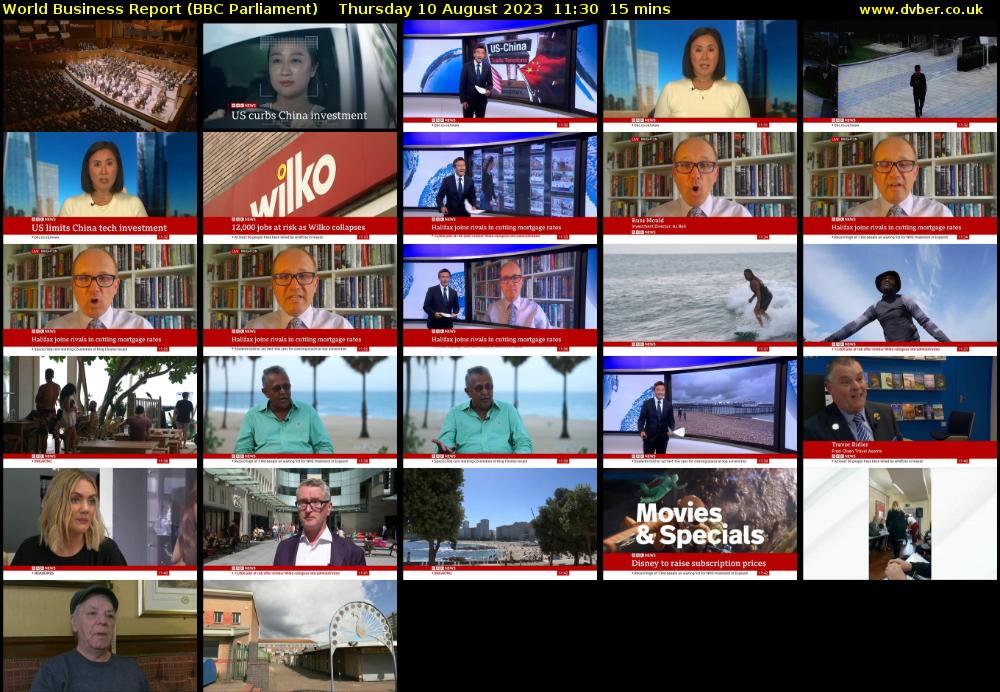 World Business Report (BBC Parliament) Thursday 10 August 2023 11:30 - 11:45