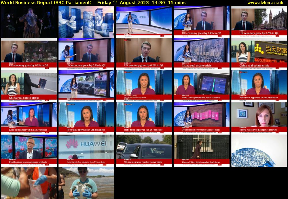 World Business Report (BBC Parliament) Friday 11 August 2023 14:30 - 14:45