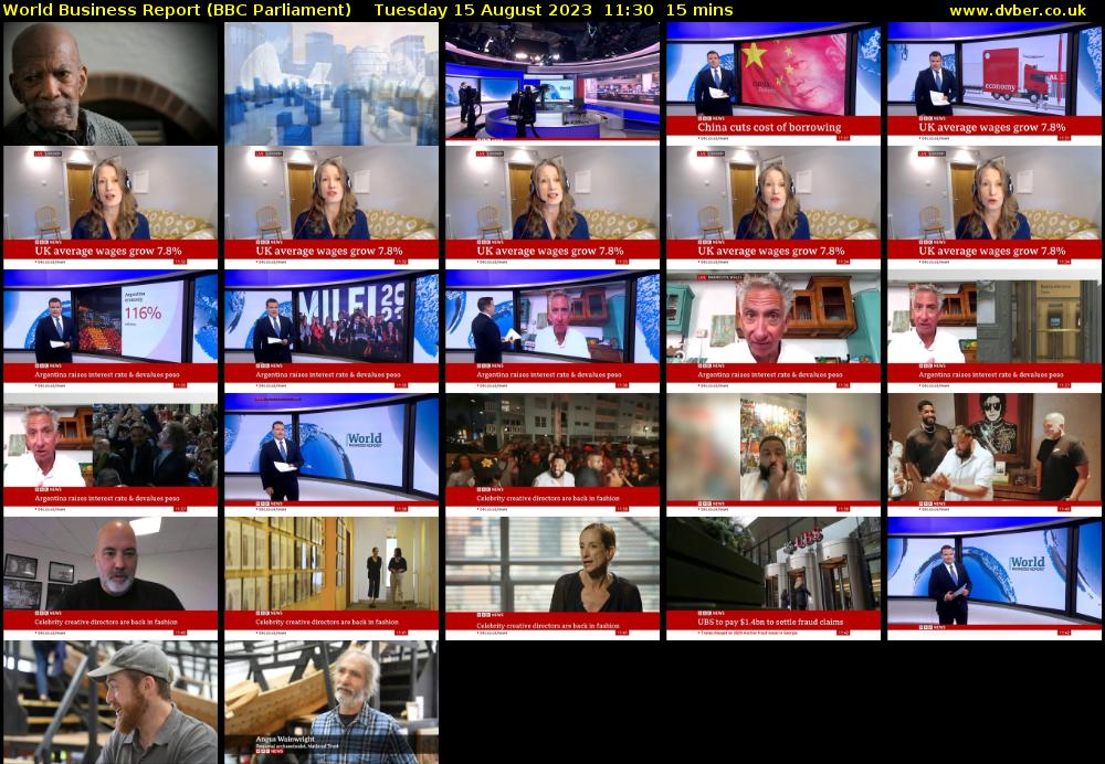 World Business Report (BBC Parliament) Tuesday 15 August 2023 11:30 - 11:45