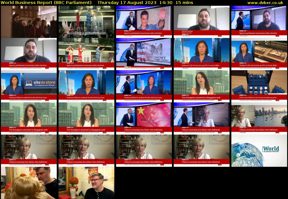 World Business Report (BBC Parliament) Thursday 17 August 2023 14:30 - 14:45
