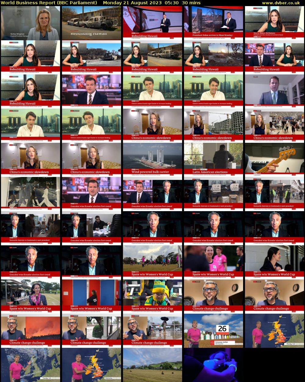 World Business Report (BBC Parliament) Monday 21 August 2023 05:30 - 06:00