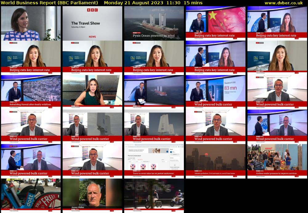 World Business Report (BBC Parliament) Monday 21 August 2023 11:30 - 11:45