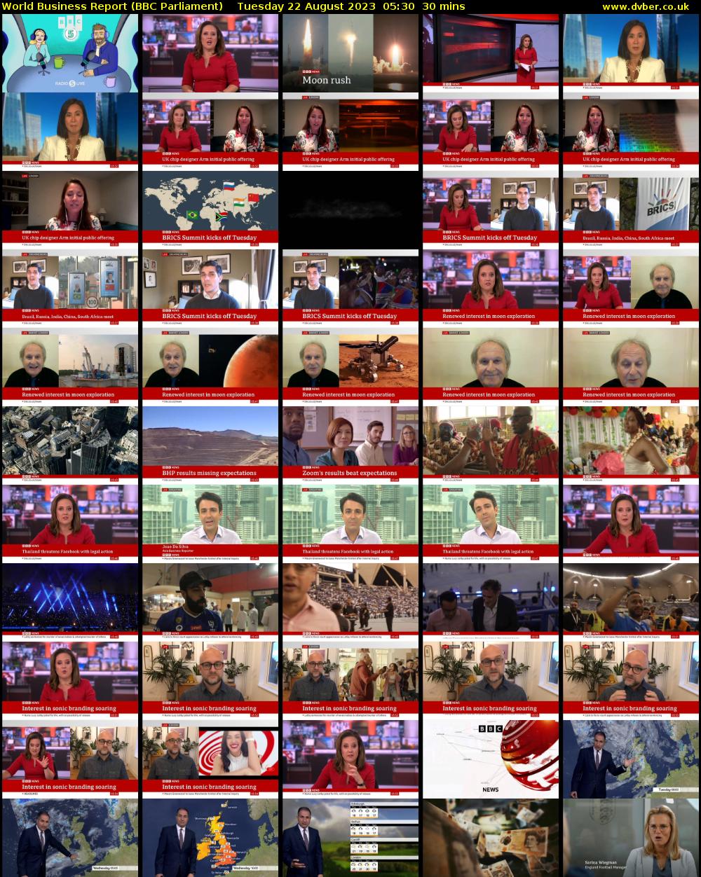 World Business Report (BBC Parliament) Tuesday 22 August 2023 05:30 - 06:00