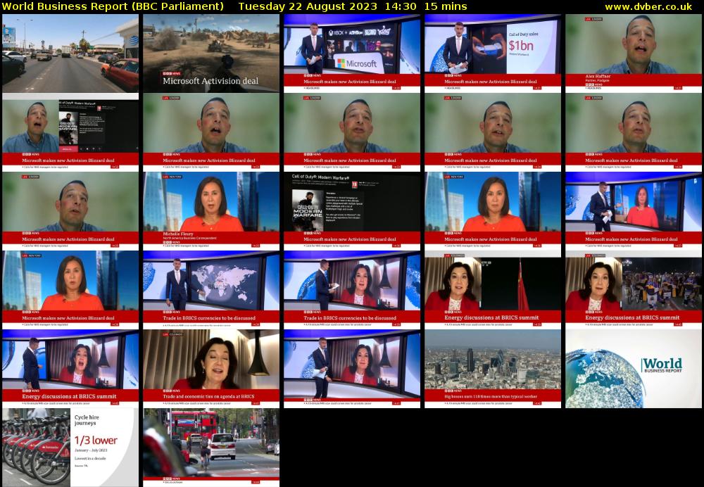 World Business Report (BBC Parliament) Tuesday 22 August 2023 14:30 - 14:45