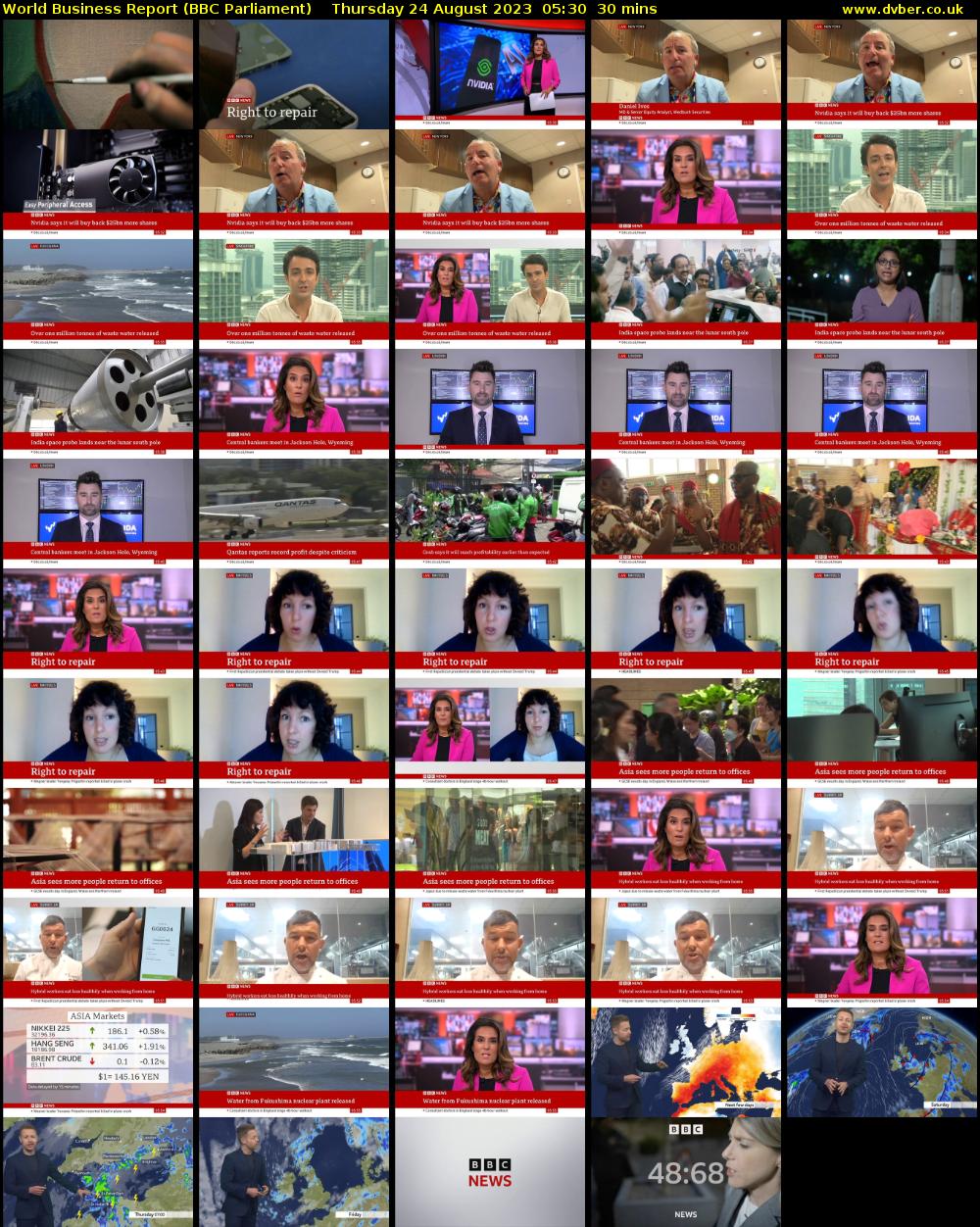 World Business Report (BBC Parliament) Thursday 24 August 2023 05:30 - 06:00