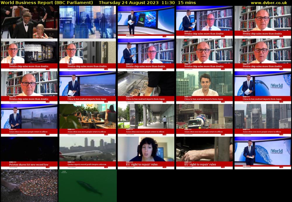 World Business Report (BBC Parliament) Thursday 24 August 2023 11:30 - 11:45