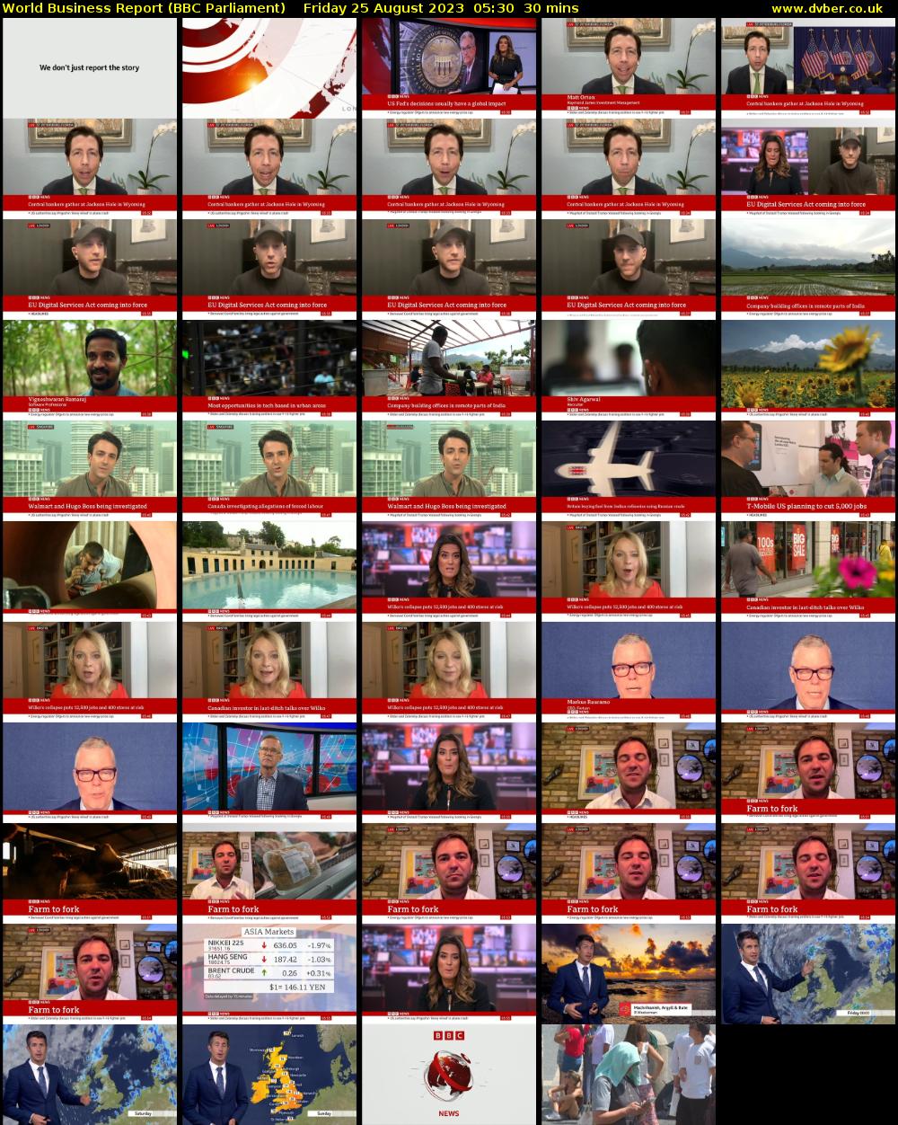 World Business Report (BBC Parliament) Friday 25 August 2023 05:30 - 06:00