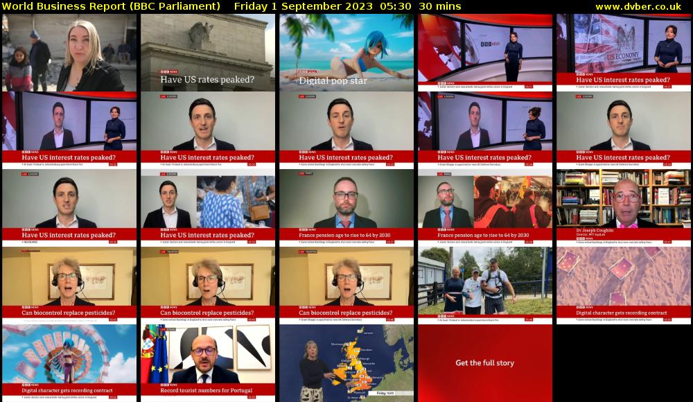 World Business Report (BBC Parliament) Friday 1 September 2023 05:30 - 06:00