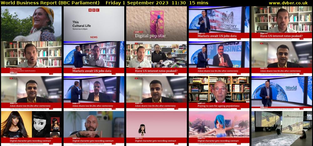 World Business Report (BBC Parliament) Friday 1 September 2023 11:30 - 11:45