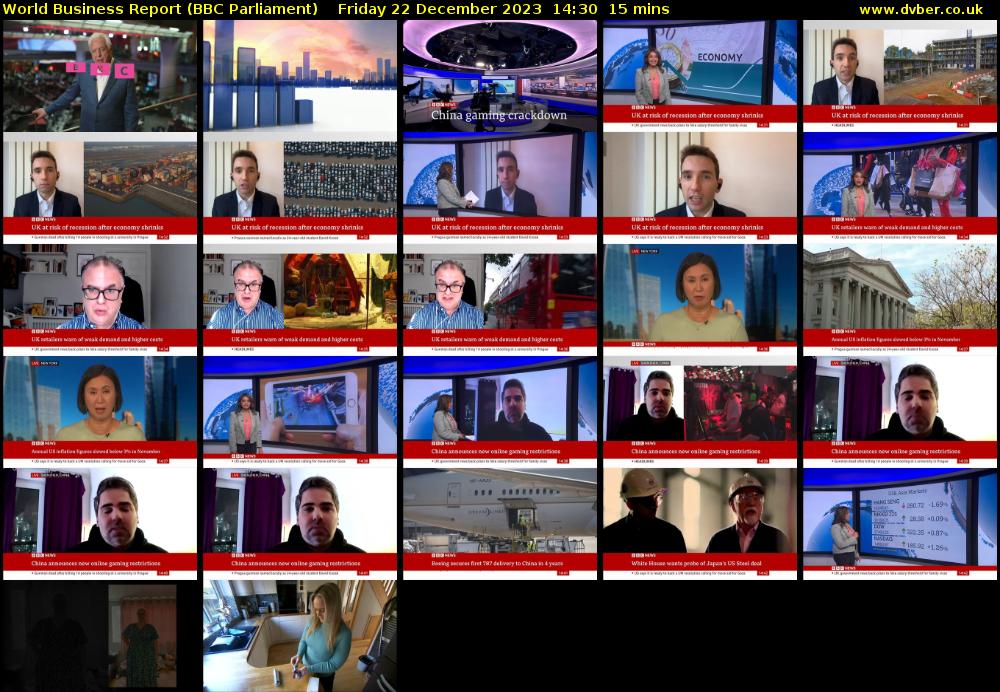 World Business Report (BBC Parliament) Friday 22 December 2023 14:30 - 14:45