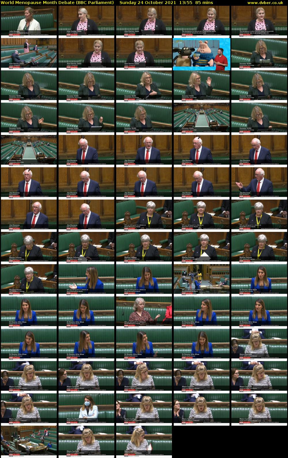 World Menopause Month Debate (BBC Parliament) Sunday 24 October 2021 13:55 - 15:20