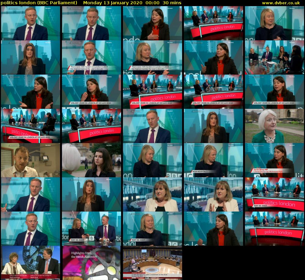 politics london (BBC Parliament) Monday 13 January 2020 00:00 - 00:30