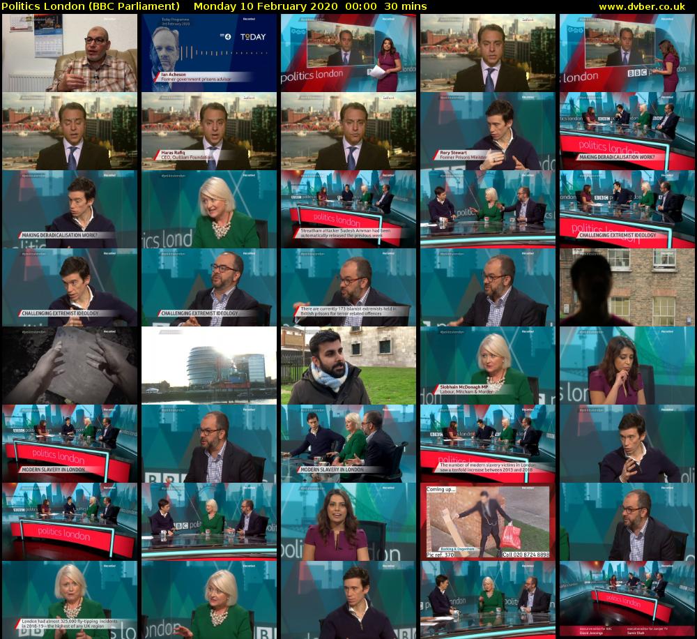 politics london (BBC Parliament) Monday 10 February 2020 00:00 - 00:30