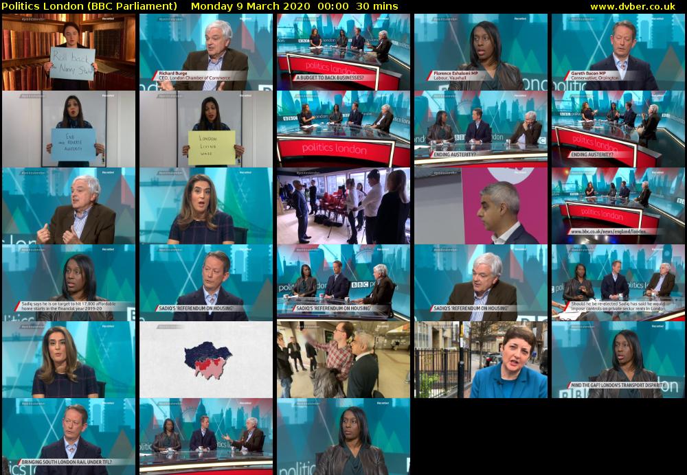 politics london (BBC Parliament) Monday 9 March 2020 00:00 - 00:30