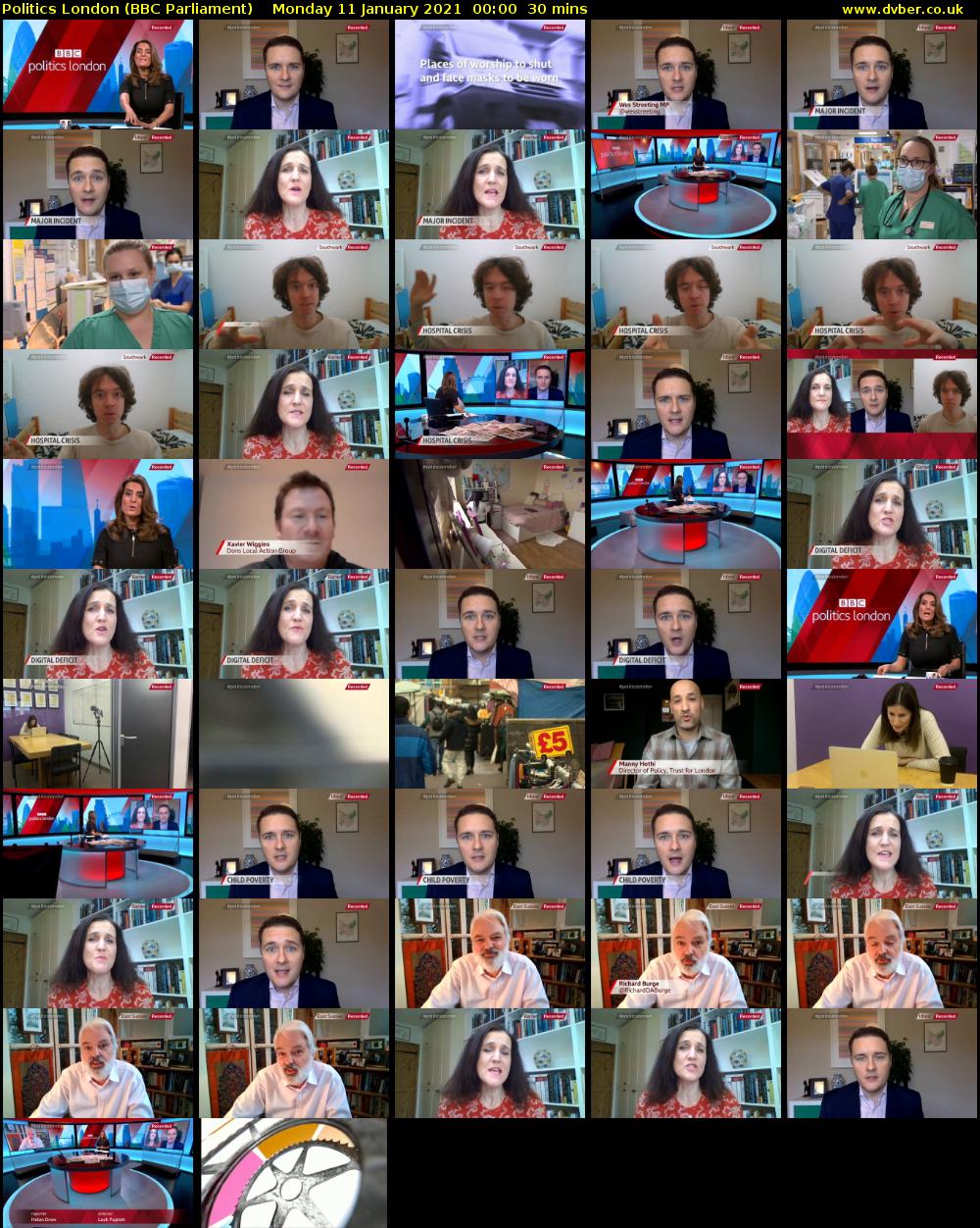 politics london (BBC Parliament) Monday 11 January 2021 00:00 - 00:30