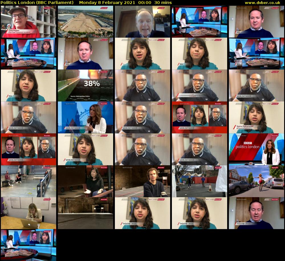 politics london (BBC Parliament) Monday 8 February 2021 00:00 - 00:30