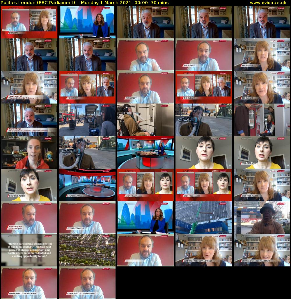 politics london (BBC Parliament) Monday 1 March 2021 00:00 - 00:30