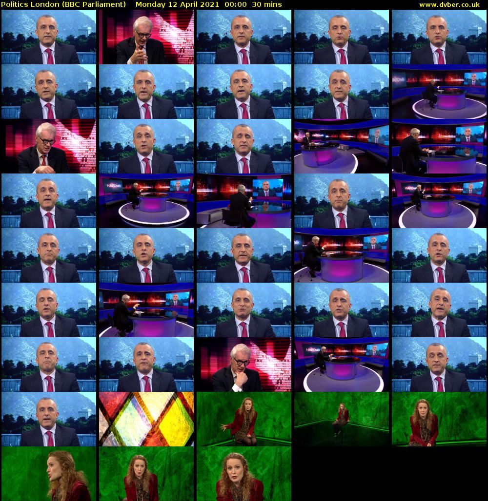politics london (BBC Parliament) Monday 12 April 2021 00:00 - 00:30