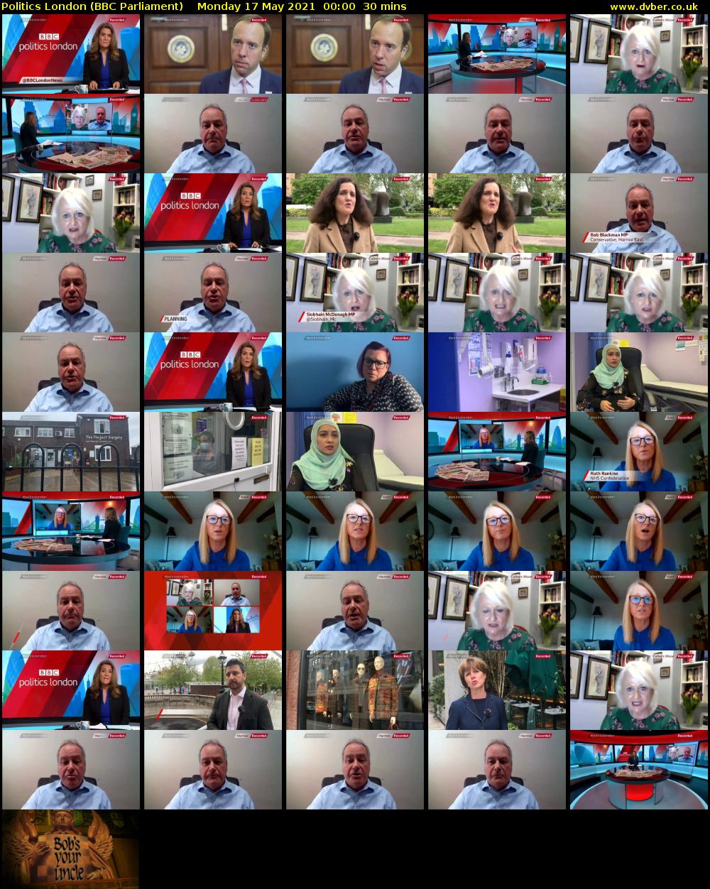 politics london (BBC Parliament) Monday 17 May 2021 00:00 - 00:30