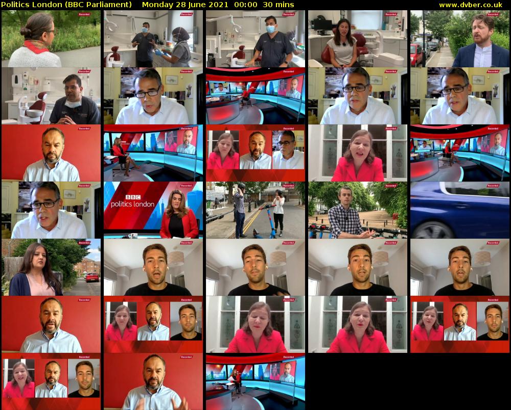 politics london (BBC Parliament) Monday 28 June 2021 00:00 - 00:30