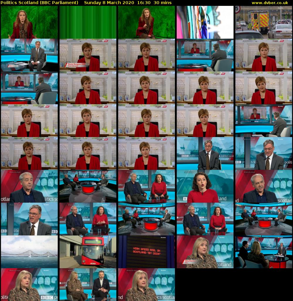 politics scotland (BBC Parliament) Sunday 8 March 2020 16:30 - 17:00