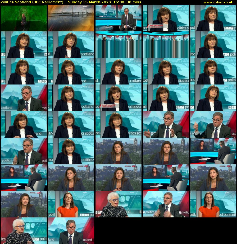 politics scotland (BBC Parliament) Sunday 15 March 2020 16:30 - 17:00