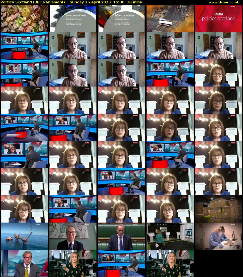 politics scotland (BBC Parliament) Sunday 26 April 2020 16:30 - 17:00