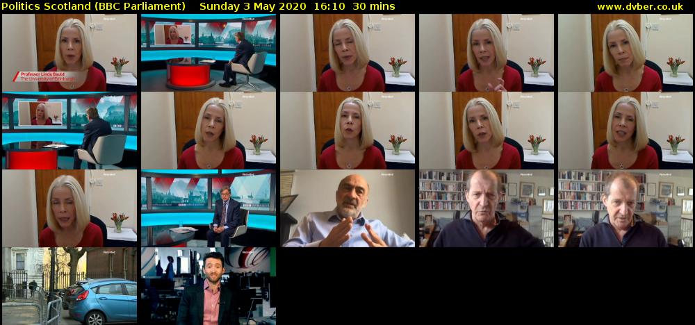 politics scotland (BBC Parliament) Sunday 3 May 2020 16:10 - 16:40