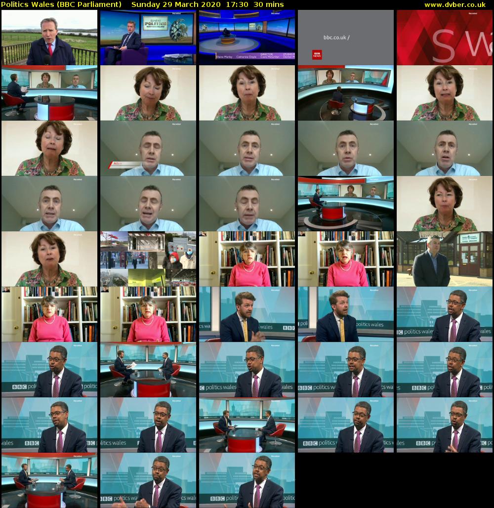 politics wales (BBC Parliament) Sunday 29 March 2020 17:30 - 18:00