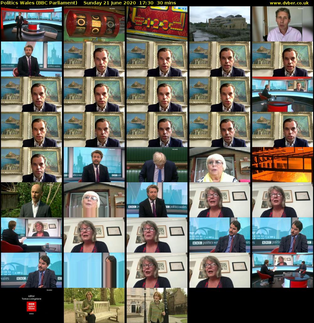 politics wales (BBC Parliament) Sunday 21 June 2020 17:30 - 18:00