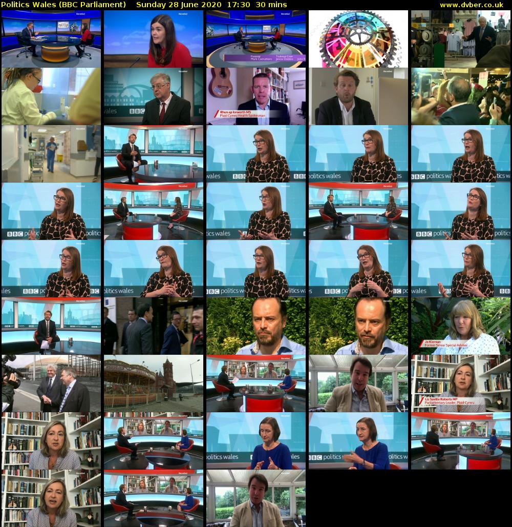 politics wales (BBC Parliament) Sunday 28 June 2020 17:30 - 18:00