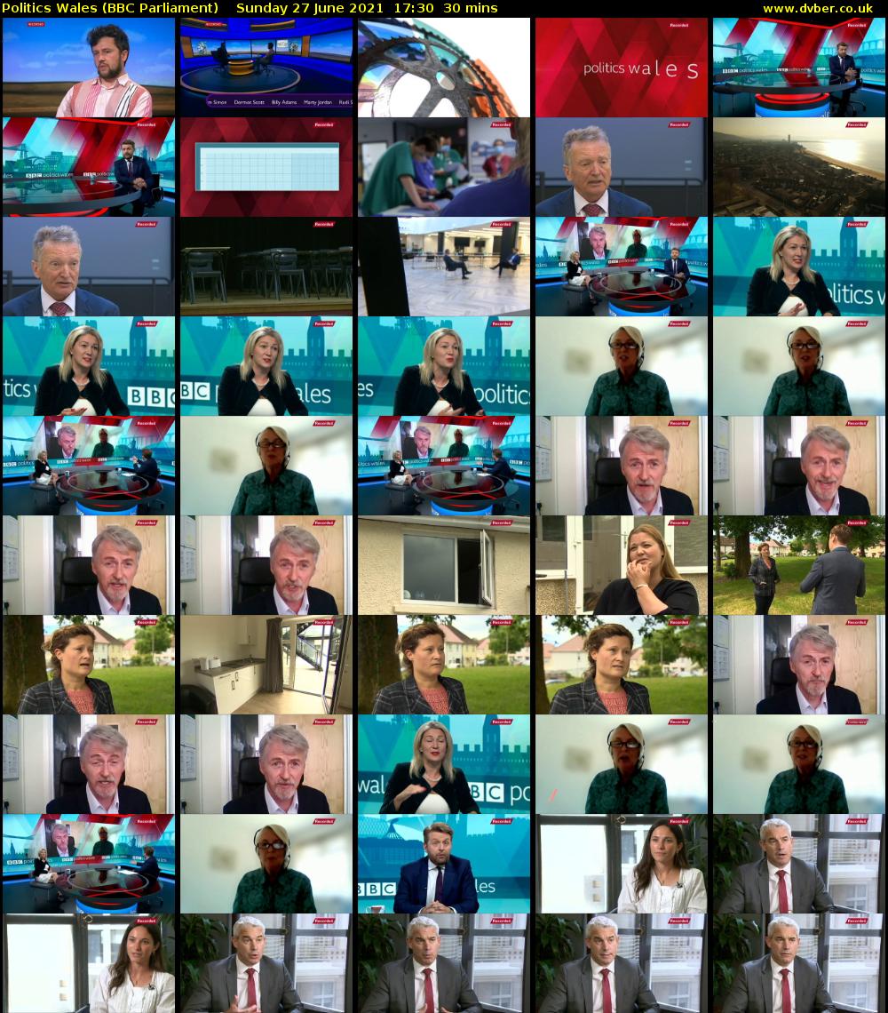 politics wales (BBC Parliament) Sunday 27 June 2021 17:30 - 18:00