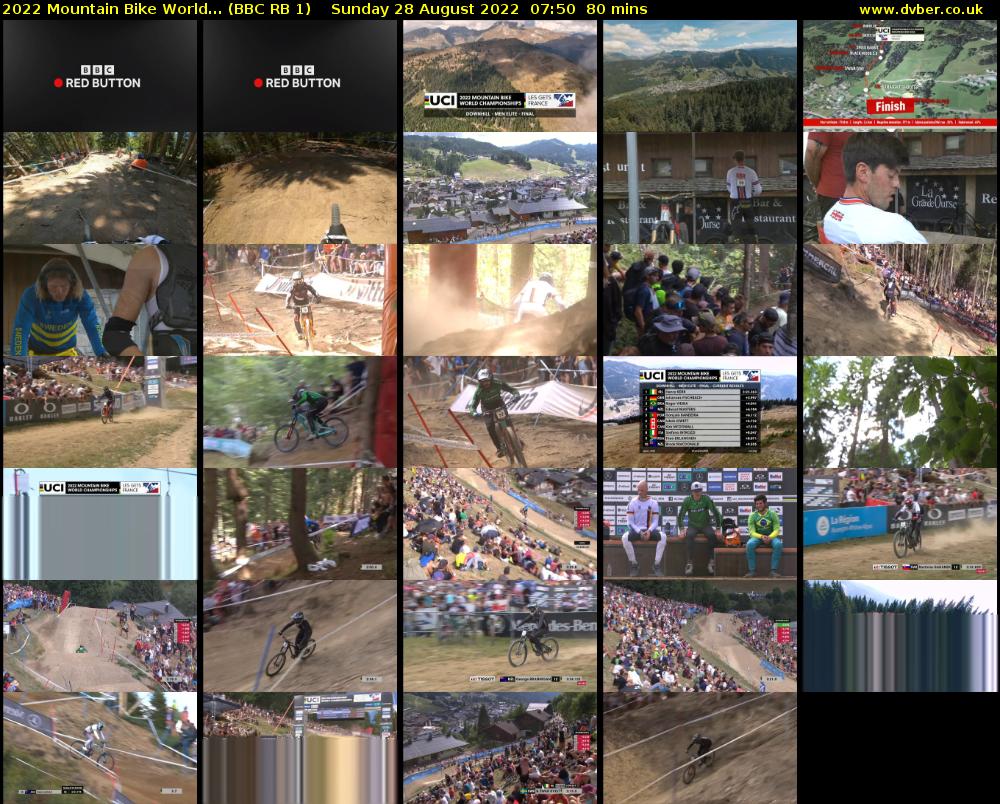 2022 Mountain Bike World... (BBC RB 1) Sunday 28 August 2022 07:50 - 09:10