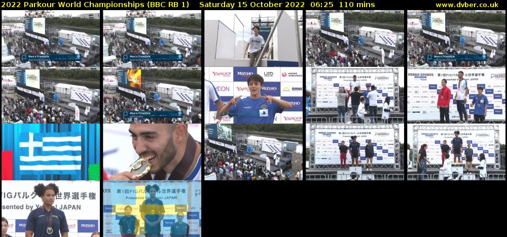 2022 Parkour World Championships (BBC RB 1) Saturday 15 October 2022 06:25 - 08:15