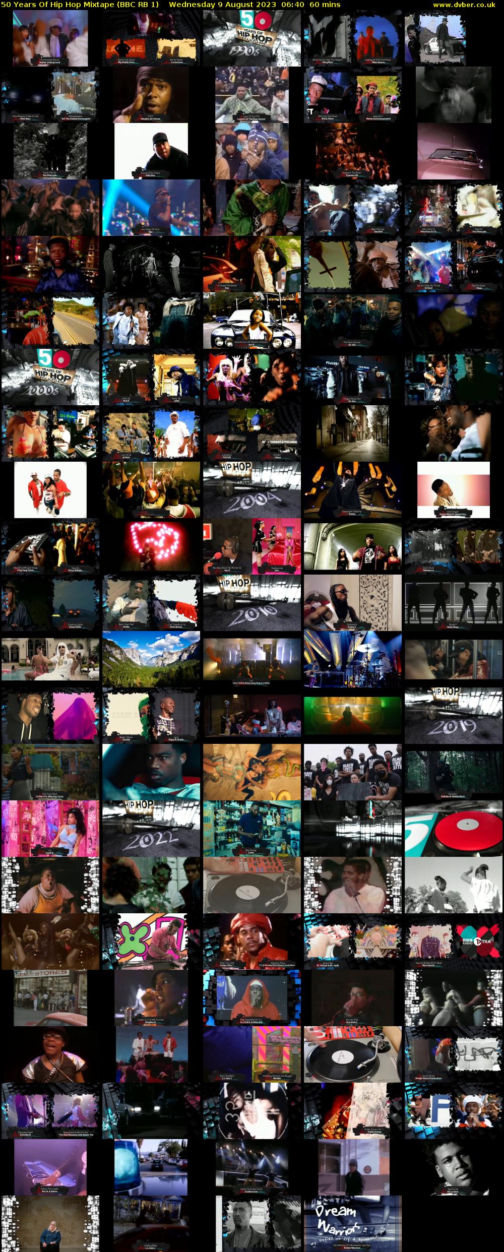 50 Years Of Hip Hop Mixtape (BBC RB 1) Wednesday 9 August 2023 06:40 - 07:40