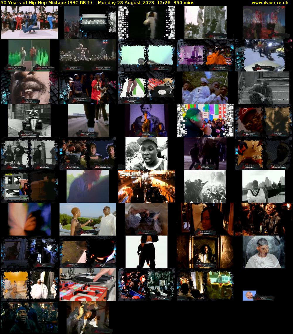 50 Years of Hip-Hop Mixtape (BBC RB 1) Monday 28 August 2023 12:26 - 18:26