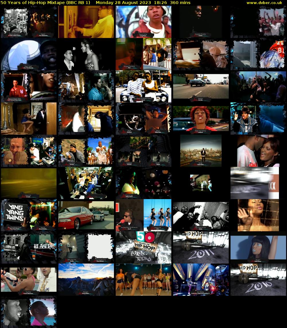50 Years of Hip-Hop Mixtape (BBC RB 1) Monday 28 August 2023 18:26 - 00:26