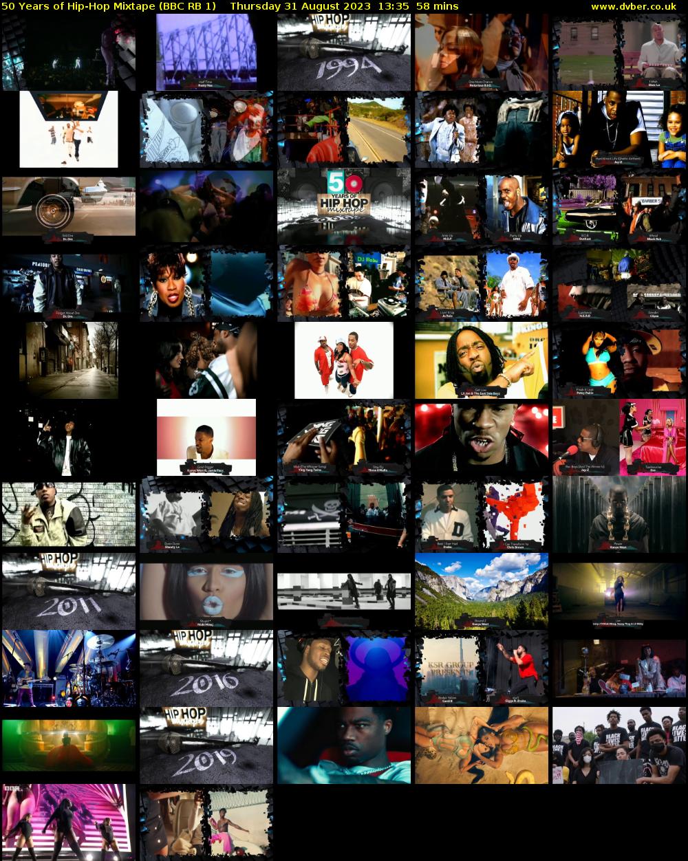 50 Years of Hip-Hop Mixtape (BBC RB 1) Thursday 31 August 2023 13:35 - 14:33