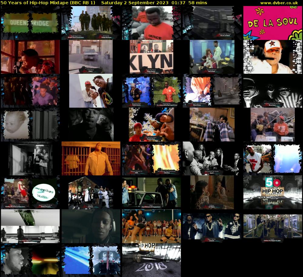 50 Years of Hip-Hop Mixtape (BBC RB 1) Saturday 2 September 2023 01:37 - 02:35