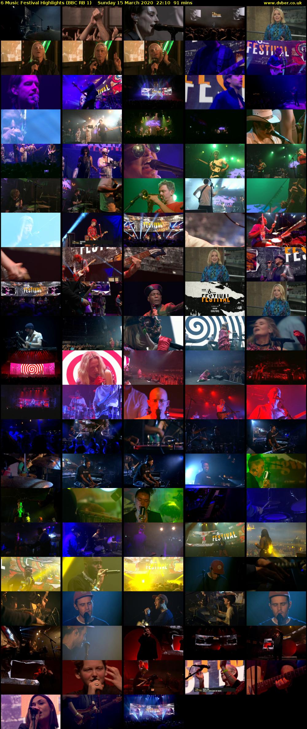 6 Music Festival Highlights (BBC RB 1) Sunday 15 March 2020 22:10 - 23:41