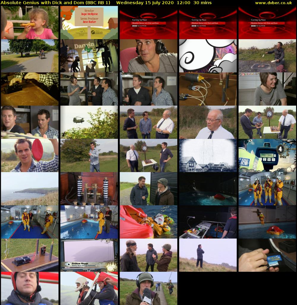 Absolute Genius with Dick and Dom (BBC RB 1) Wednesday 15 July 2020 12:00 - 12:30