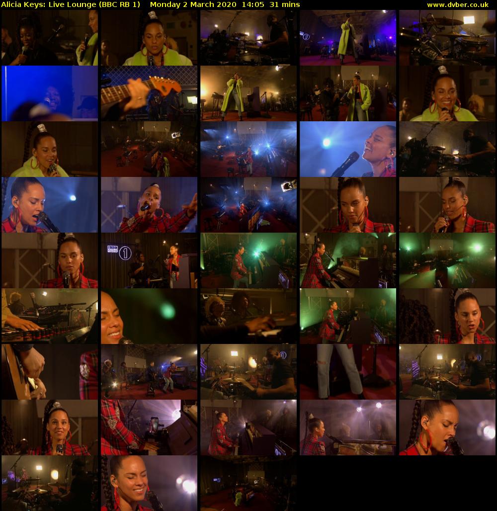 Alicia Keys: Live Lounge (BBC RB 1) Monday 2 March 2020 14:05 - 14:36