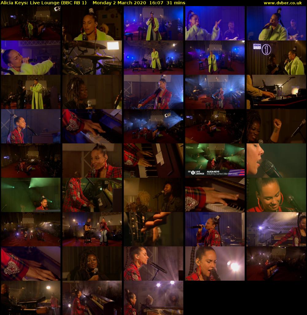 Alicia Keys: Live Lounge (BBC RB 1) Monday 2 March 2020 16:07 - 16:38