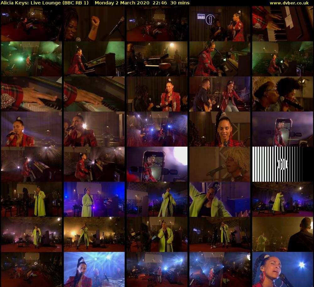 Alicia Keys: Live Lounge (BBC RB 1) Monday 2 March 2020 22:46 - 23:16