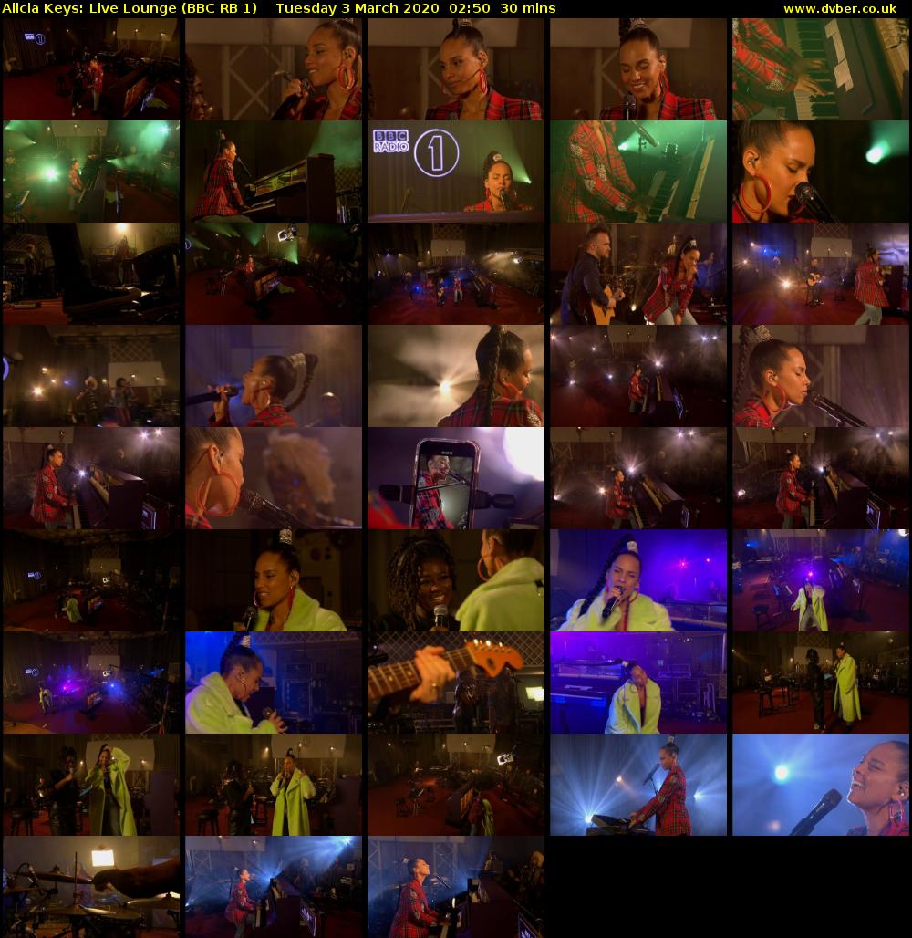 Alicia Keys: Live Lounge (BBC RB 1) Tuesday 3 March 2020 02:50 - 03:20