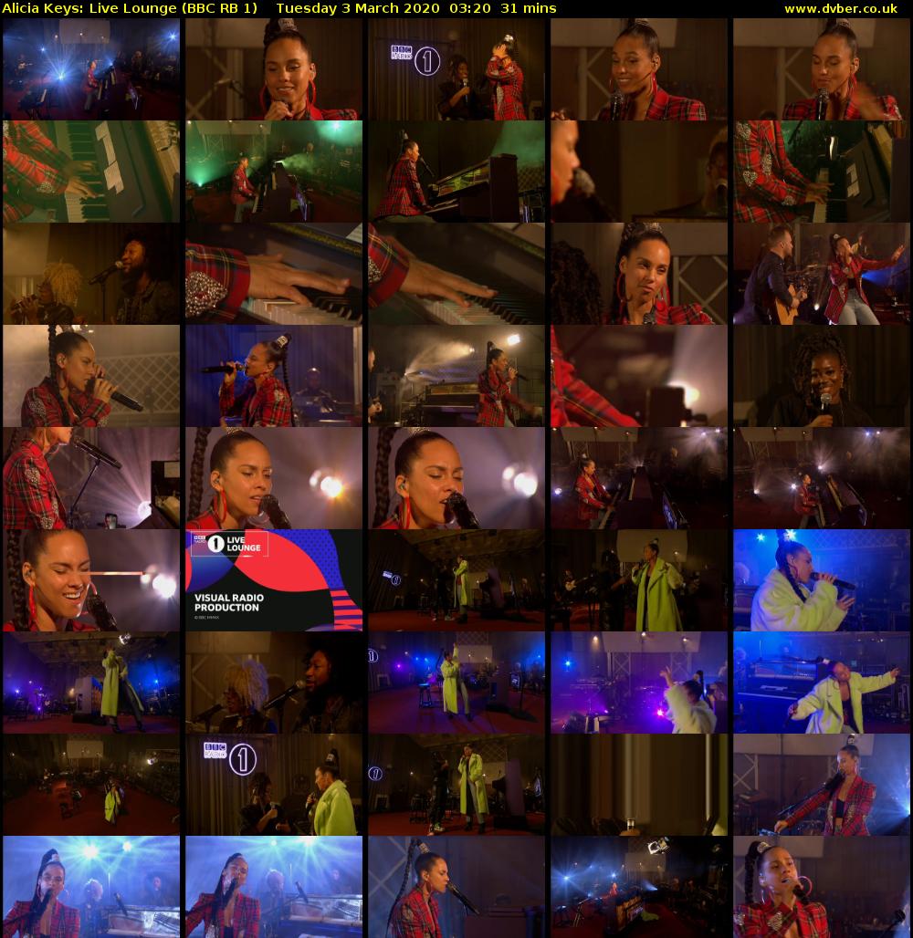Alicia Keys: Live Lounge (BBC RB 1) Tuesday 3 March 2020 03:20 - 03:51