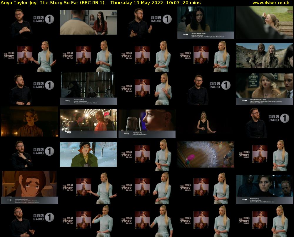 Anya Taylor-Joy: The Story So Far (BBC RB 1) Thursday 19 May 2022 10:07 - 10:27