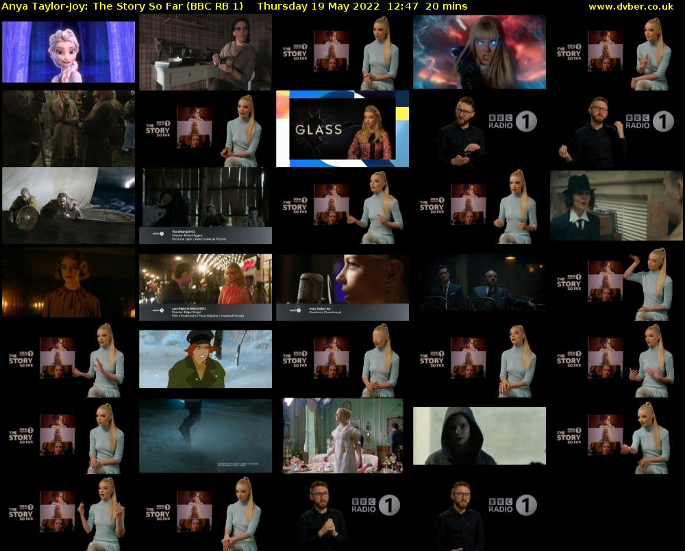 Anya Taylor-Joy: The Story So Far (BBC RB 1) Thursday 19 May 2022 12:47 - 13:07