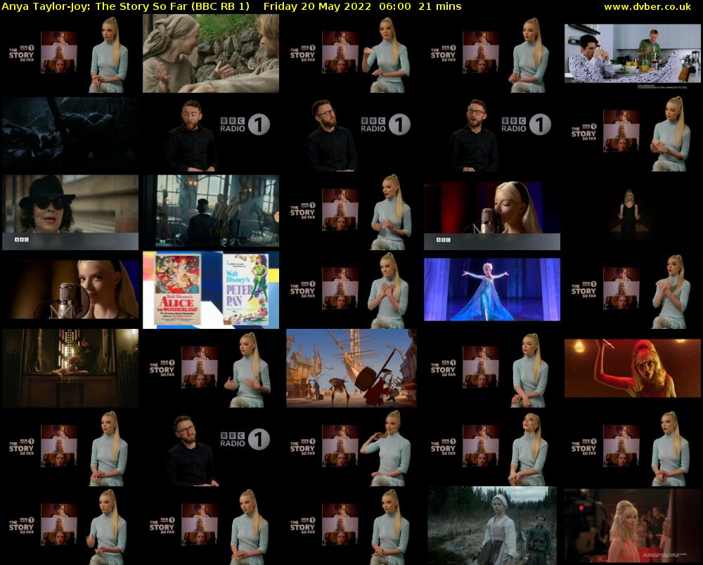 Anya Taylor-Joy: The Story So Far (BBC RB 1) Friday 20 May 2022 06:00 - 06:21